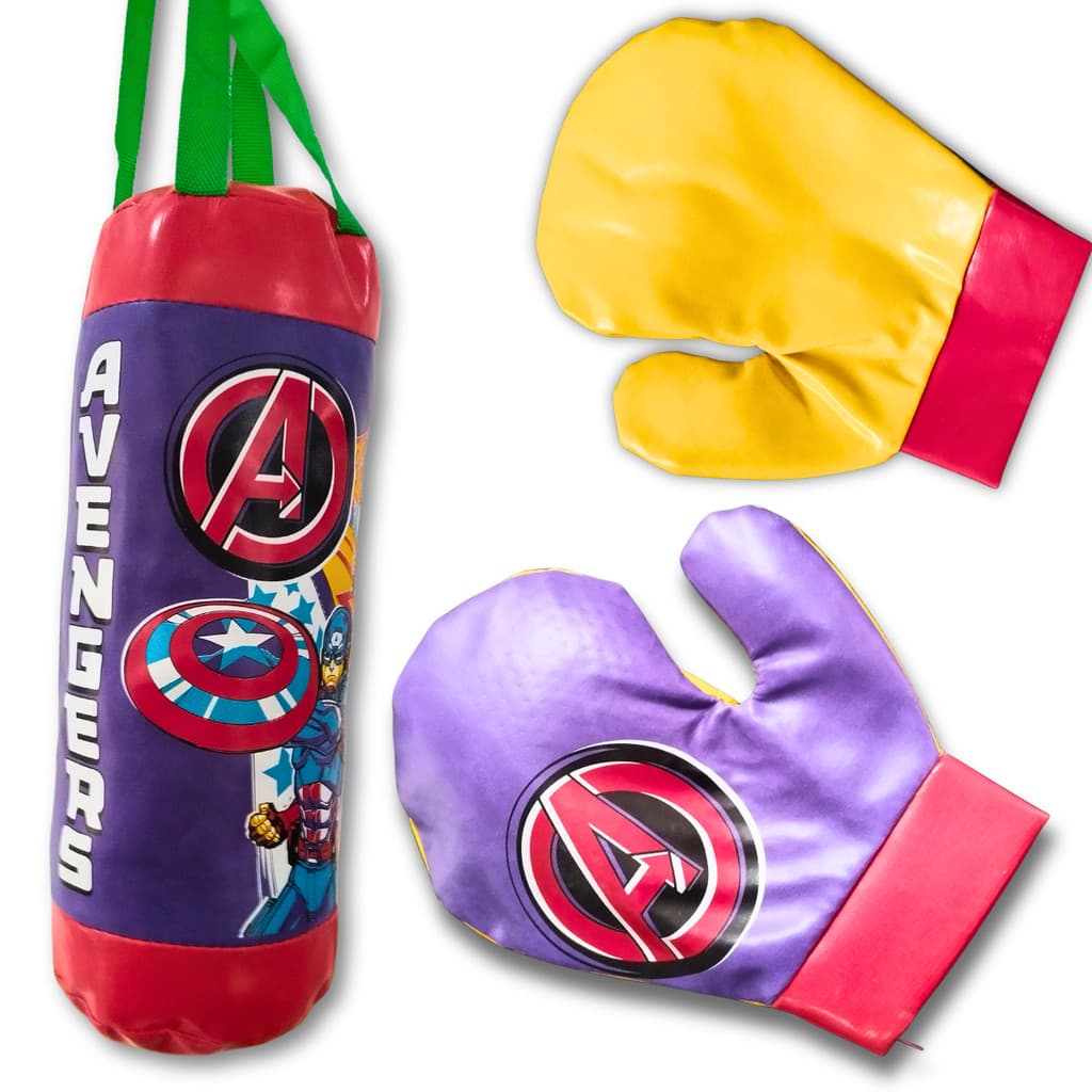 Saco De Pancadas Boxe Infantil Vingadores Luvas Avengers