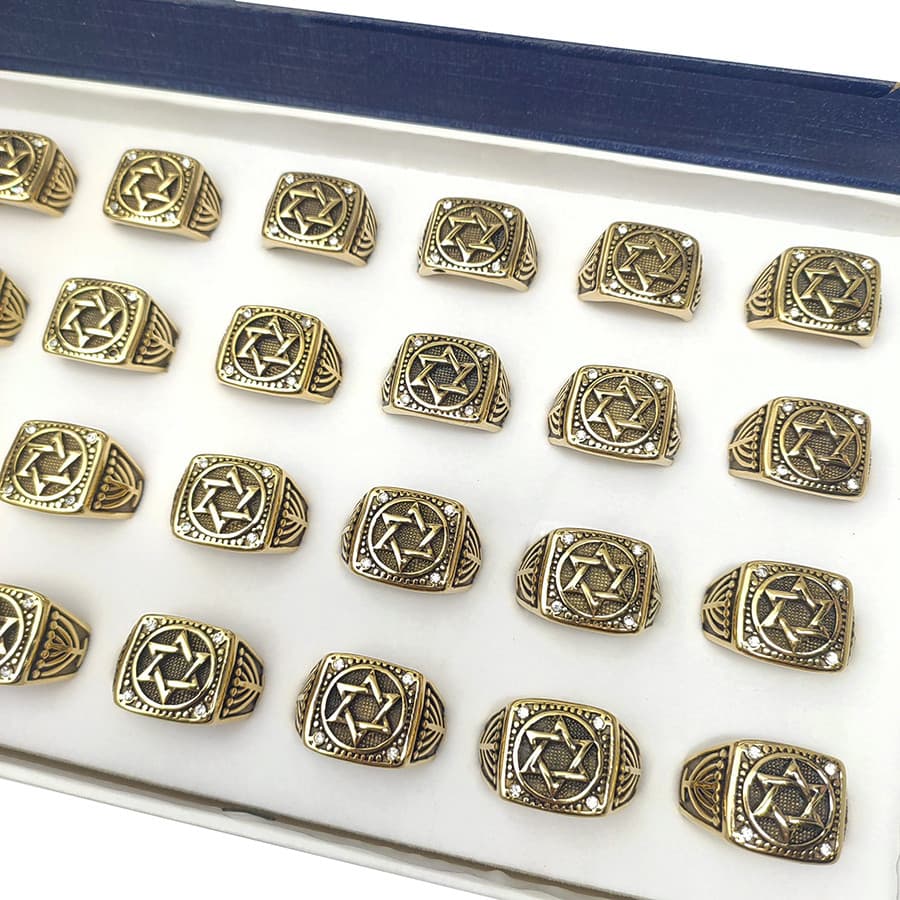 Anel  De Aço Inoxidável  Estrela Hexagonal Boa Qualitade