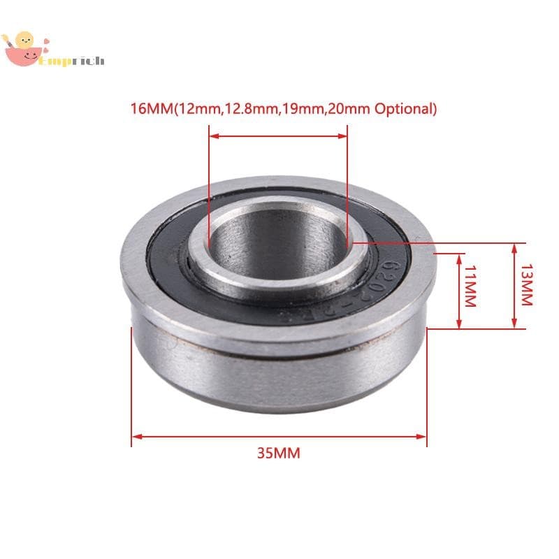 EMCH > F6202-2RS Flange ABEC-1 Rolamento De Roda Com Vedação De Carrinho De Jardim Sulco Profundo Novo
