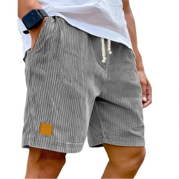 Novos homens Retro bordado logotipo veludo moda rendas Shorts casuais