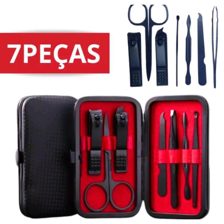 Conjunto de Cortadores Profissional 7 Peças Tesoura Cortador de Unha Espatulas Pinça