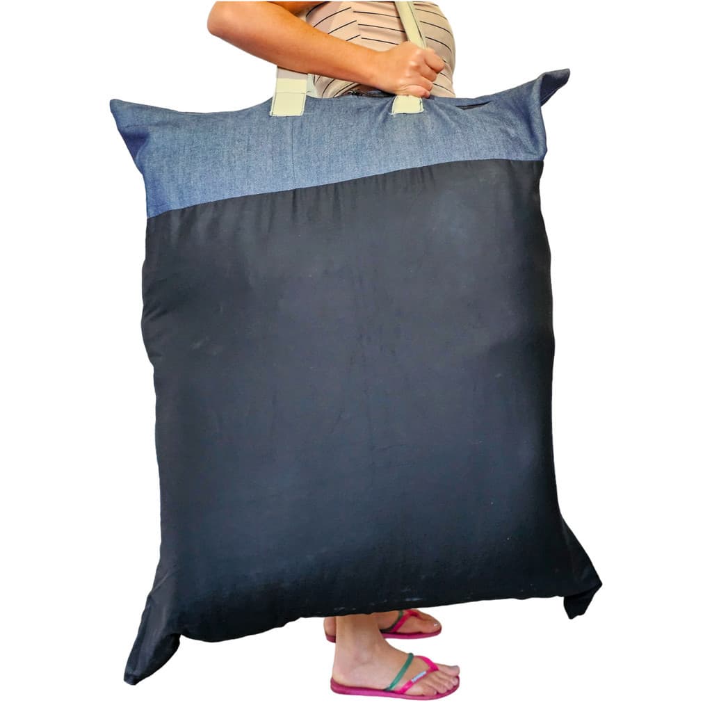 Sacolão Em Retalhos Jeans Grosso Tamanho GG 93x85
