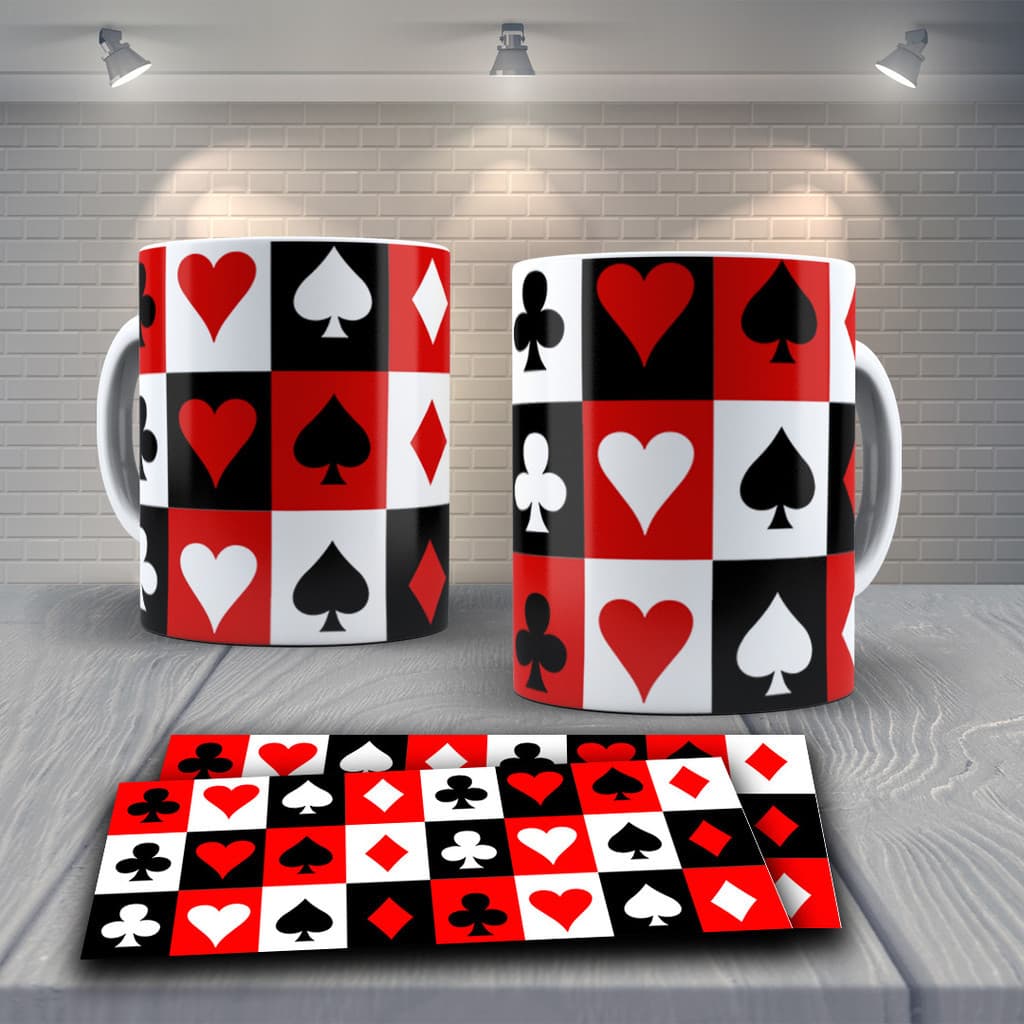 Caneca Personalizada Xicara Branca Grande Caneca de Porcelana Personalizada C38 Cartas Truco