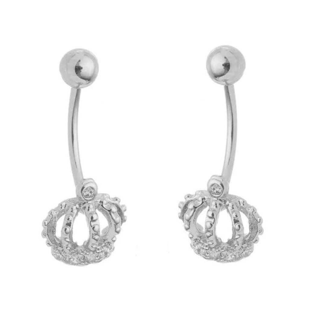 Navel Piercing Umbigo Aço Cirúrgico Coroa Princesa
