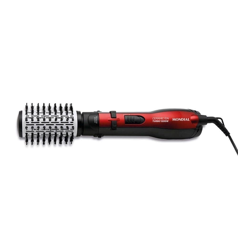 Escova Rotativa Mondial ER-09 Modelagem Profissional Secadora Alisadora 1200W Ceramic Íon Turbo