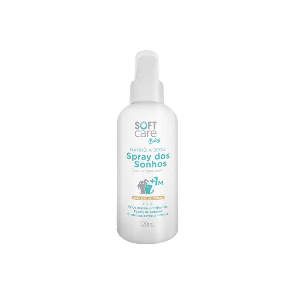 Banho A Seco Para Filhotes Soft Care Baby Spray Dos Sonhos Cachorro Gato 120mL