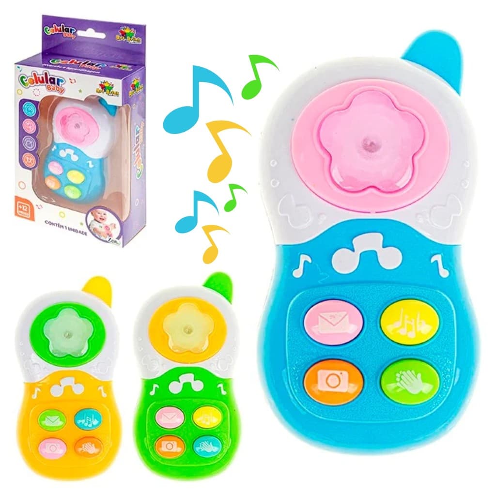 Brinquedo Celular Baby Com Sons Musica Luz Infantil Telefone