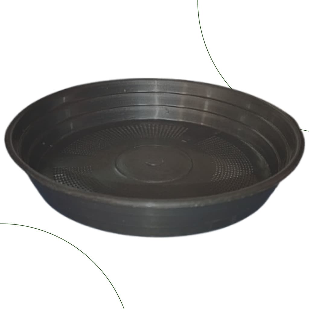 Prato Plástico 14 Cm Preto Redondo Vaso Planta 11 Cm Fundo