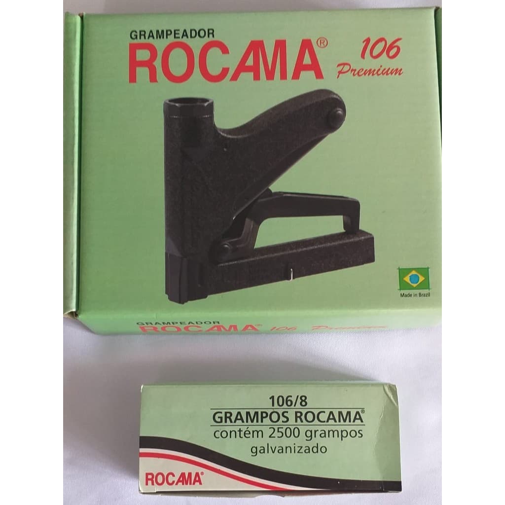 Kit Grampeador + 2500 Grampos 8 mm Rocama