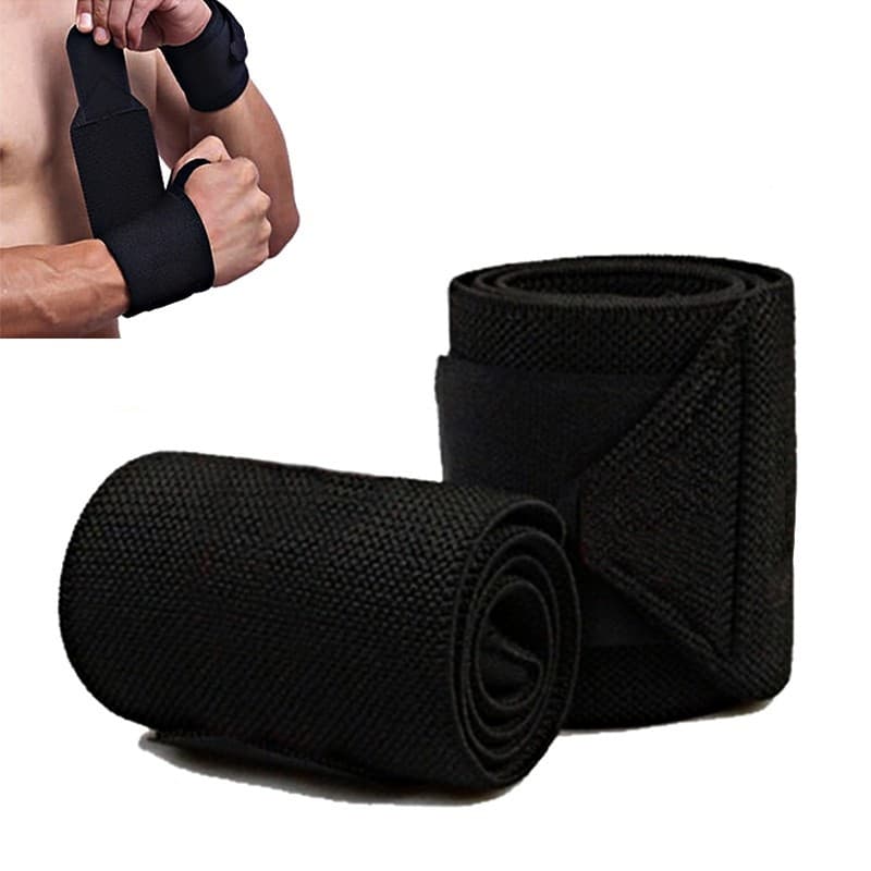 Munhequeira Crosfit Academia Protetora de Punho Grip Proficional Hand esporte Preta Par