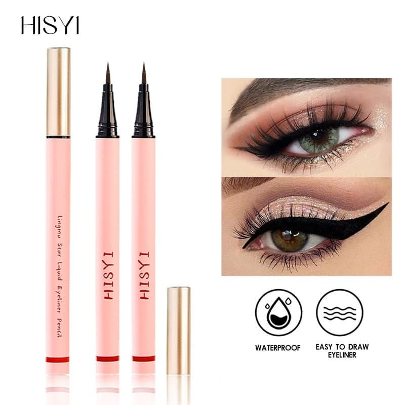 Delineado Perfeito: Caneta Hisyi Lingmu Star à Prova d'Água nas Cores Preto e Marrom!
