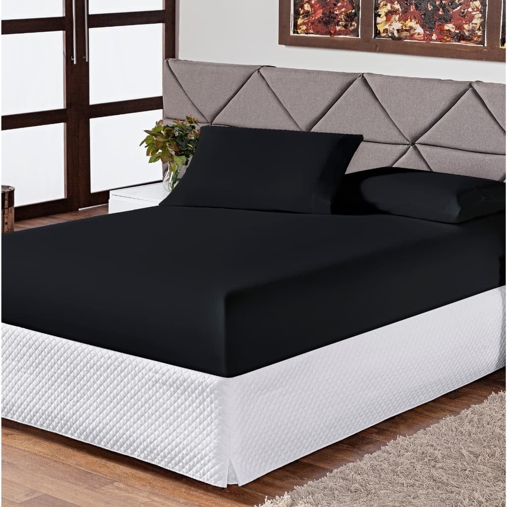 Lençol com Elástico Soft King Antiácaro 100% Poliéster 180 Fios Macio de Baixo