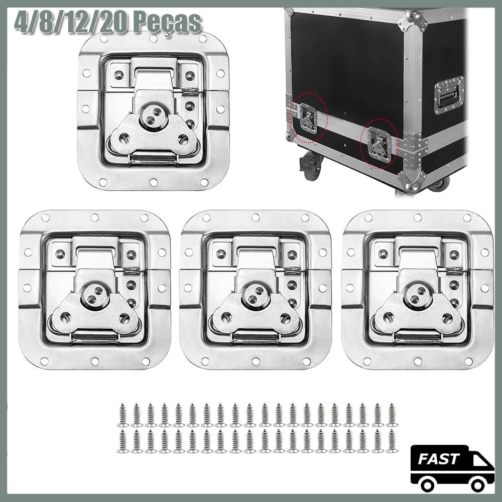 4/8/20 Pçs Fecho Borboleta Pequeno Para Case Com Porta Cadeado Cromado 10.3×10.9×1.2cm