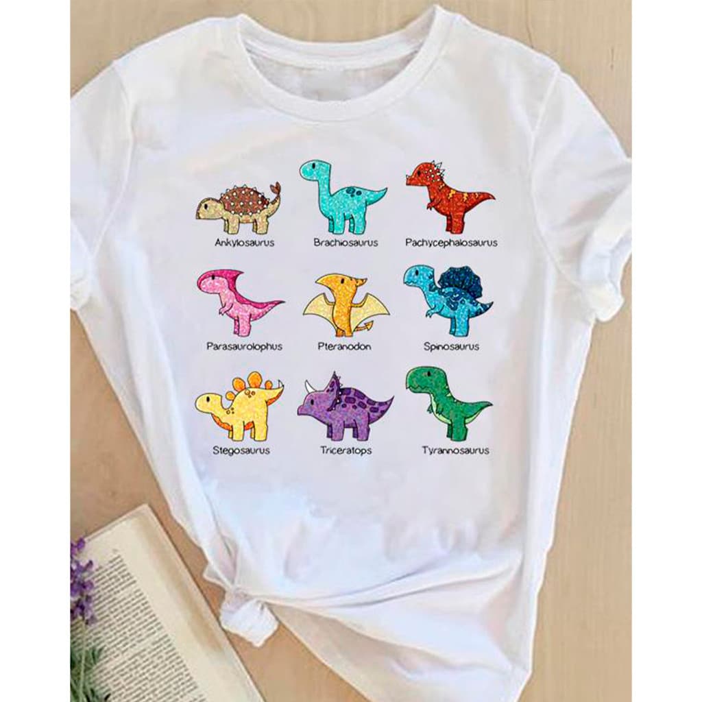 Camiseta Camisa Feminina Dinossauros camisa Fofinhos Camisa