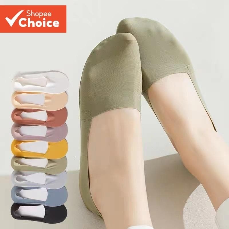 Meias Invisíveis Ultrafinas – Seda Gelada De Verão No Show Com Punhos De Silicone Calcanhar , Antiderrapantes (Pele/Bran