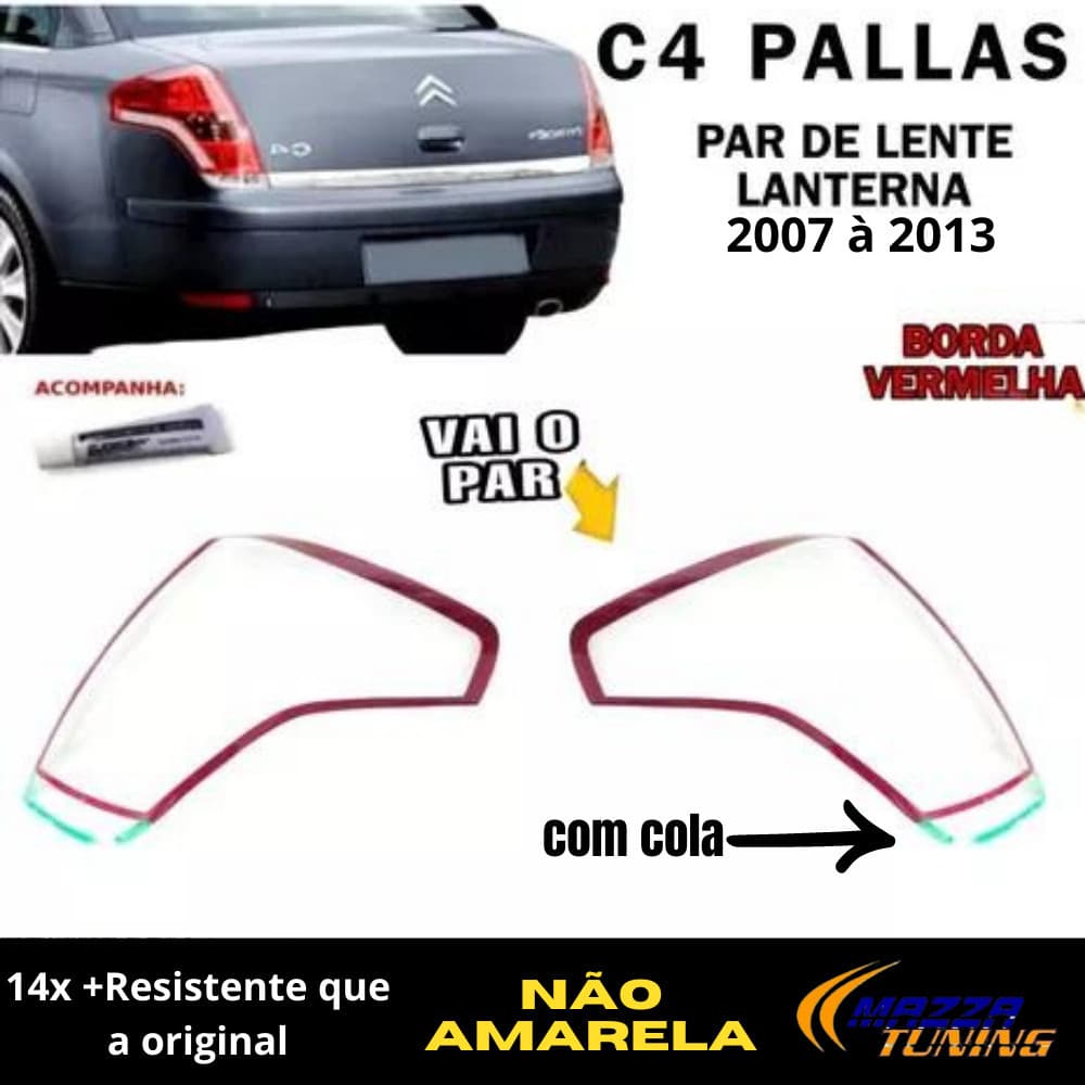 Par de Lentes Lanterna C4 Pallas 2006 a 2013 - Envio em 24h