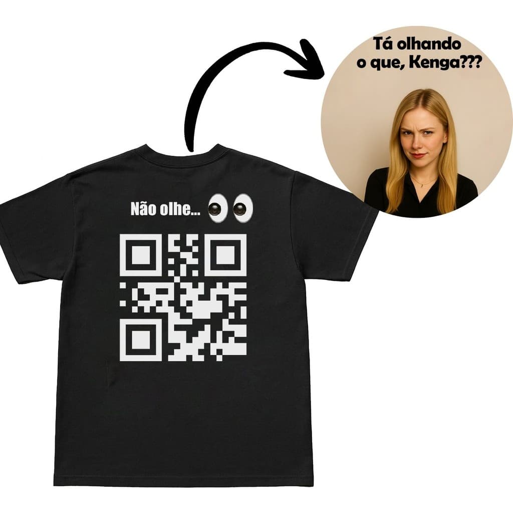 Camiseta QR COD de Casal Camisa Academia Personalizada 100% Algodão