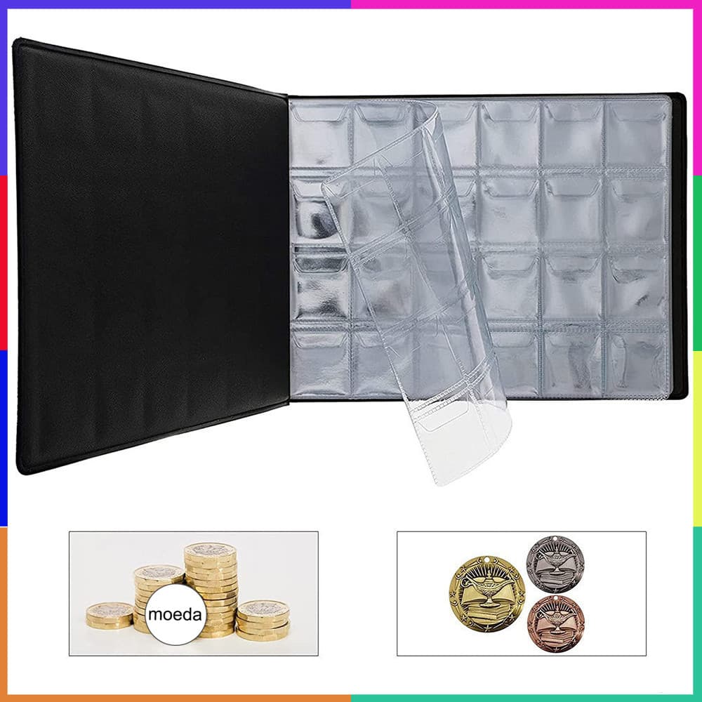 Livro De Álbum De Suporte De Coleção De Moedas De 240 Bolsos Para Colecionadores, Álbum De Coleta De Moedas