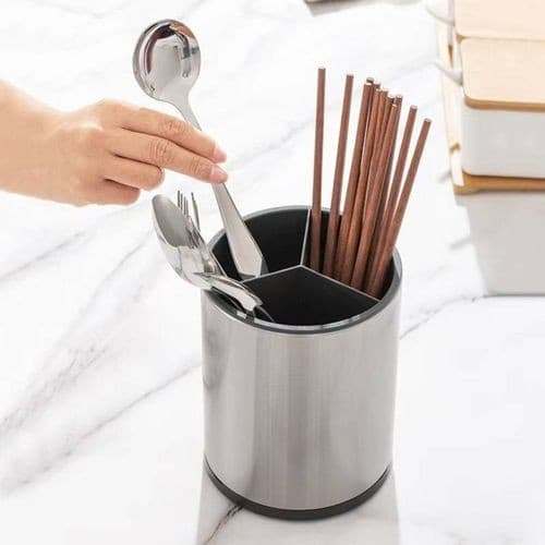 Porta Talheres Organizador Dreno Aço Inoxidável Cozinha Prático