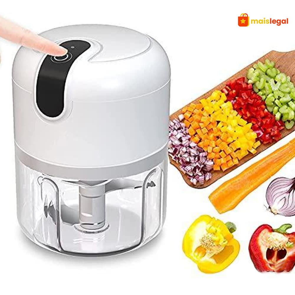 Mini Processador Moedor Elétrico Carne Vegetais Alho Fruta Amendoim Recarregável Usb Triturador De Alho