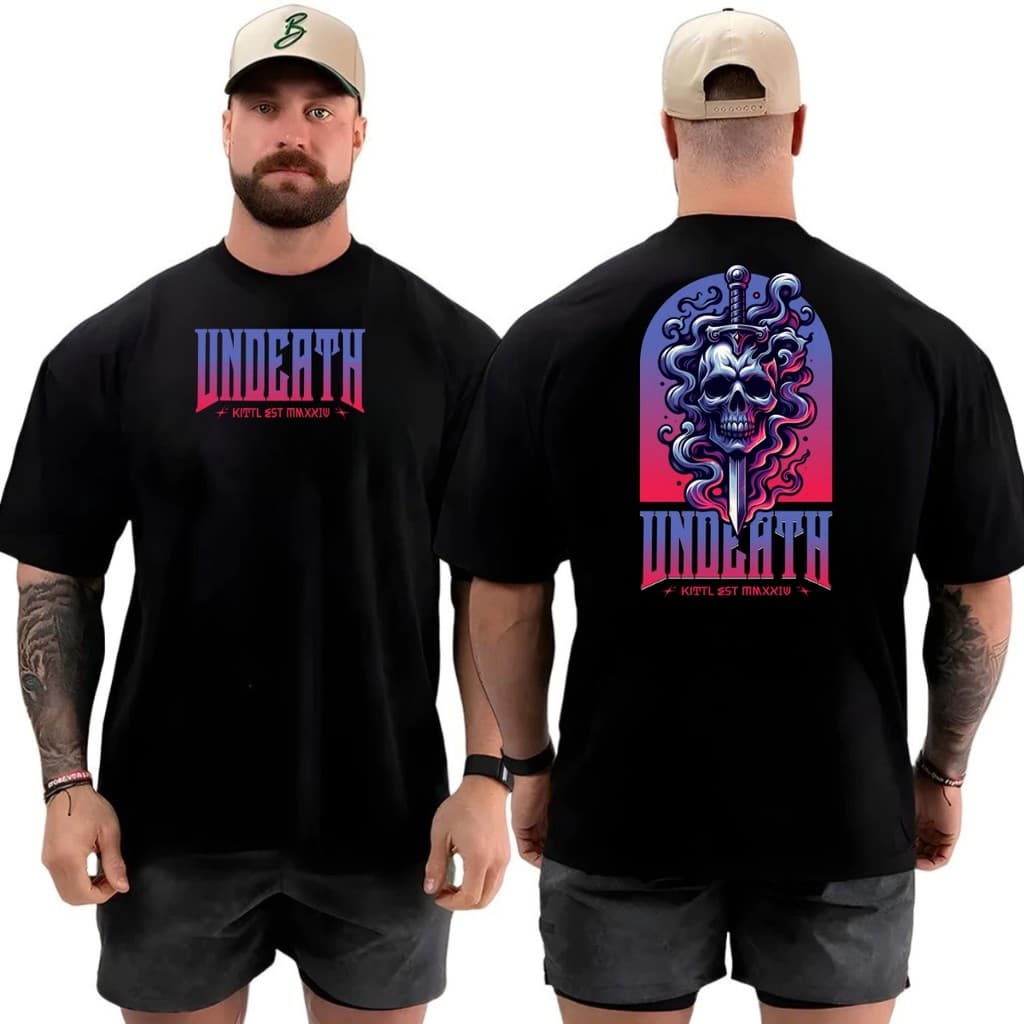 Camiseta Camisa Oversized Top para Academia Musculação Undeath  Streetwear 100% Algodão