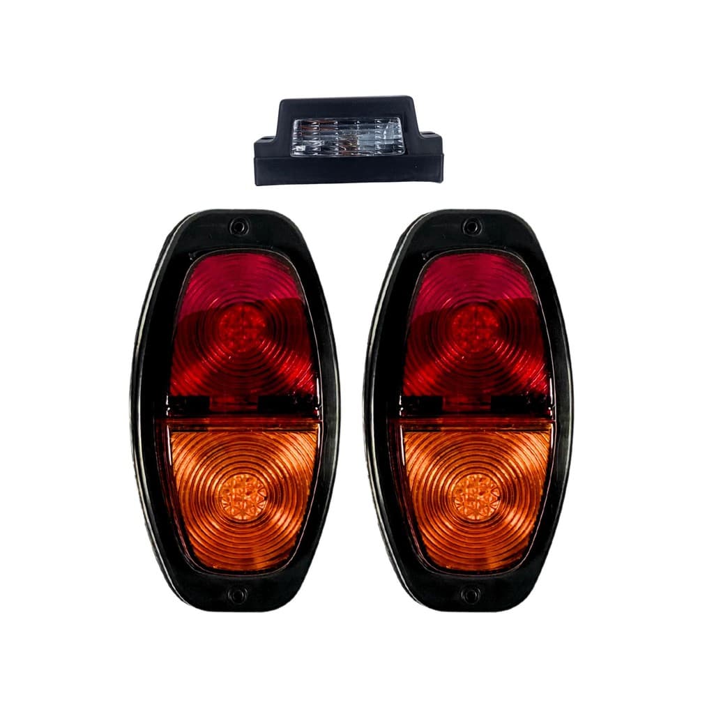 Par Lanterna Canoinha com Luz de Placa para Carretinha e Reboque Alta Visibilidade
