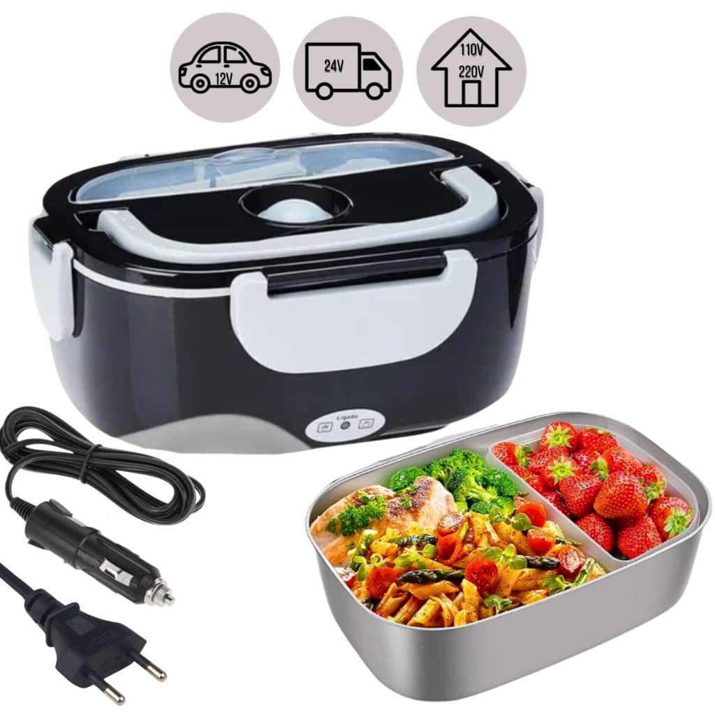 Marmita Elétrica Veicular Tomada Bivolt 110V/220V E 12V/24V - Marmita Térmica Para Comida