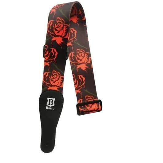 CORREIA ALÇA BASSO VINTAGE ROCK BLUES AJUSTÁVEL UKULELE VIOLÃO GUITARRA VIOLA CINTA ESTAMPADA FLOR AJUSTÁVEL