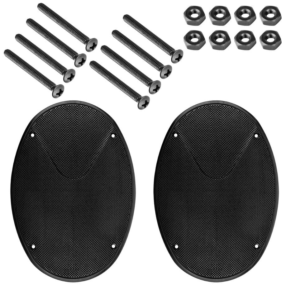 Kit Par Tela Premier Plástica Preta 6X9 Polegadas + Parafusos