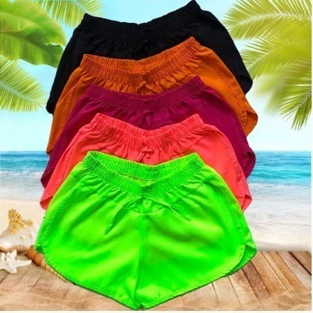 Short Feminino Tactel Para Caminhada, Saída De Praia, Academia, Lazer Soltinho rbmultishoes