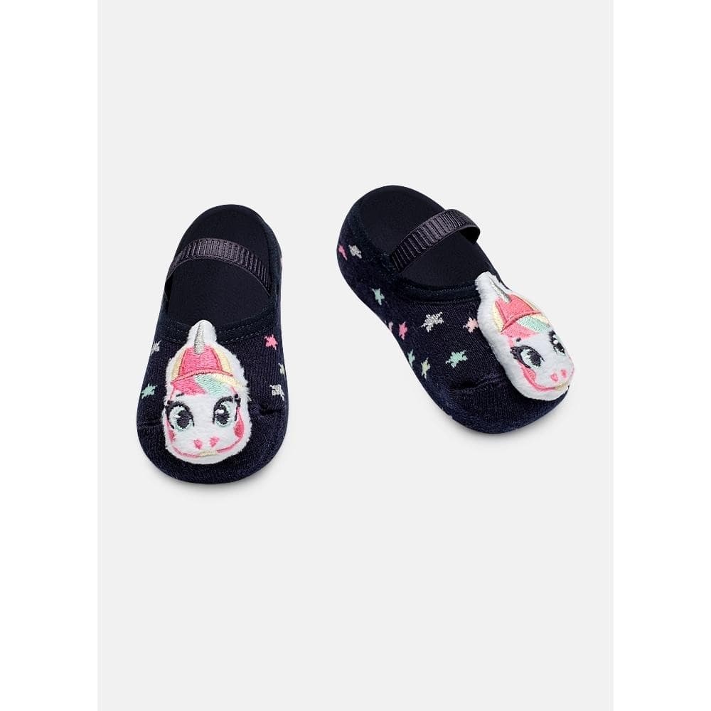 Meia Sapatilha Antiderrapante com LED Bebê Menina Unicórnio Skate - Puket