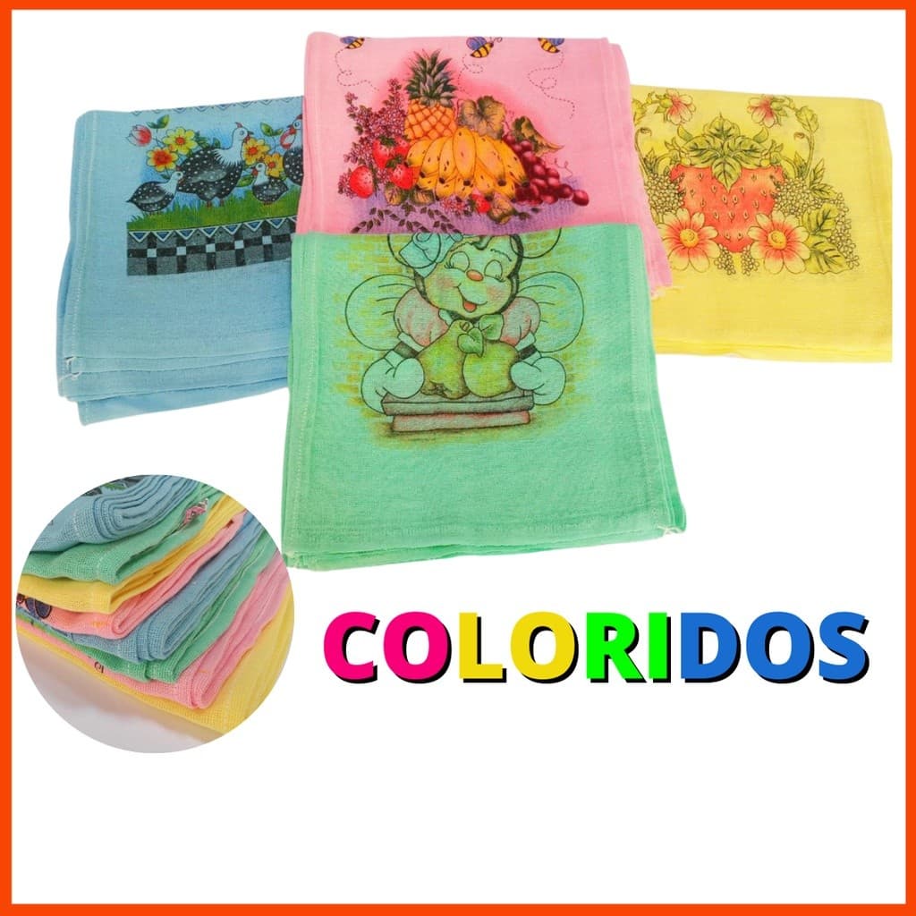 Kit com 10 Pano de Prato Coloridos Lindas estampas OFERTA HOJE
