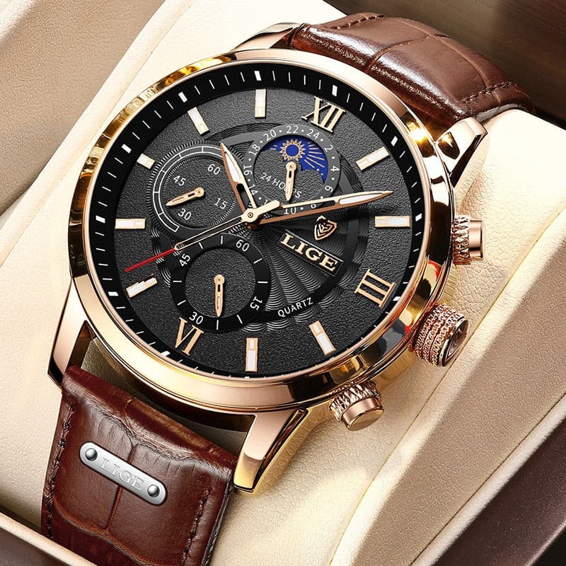 Conjunto Relógio Masculino Quartz Original + Kit Colar Corrente Mega promoção *