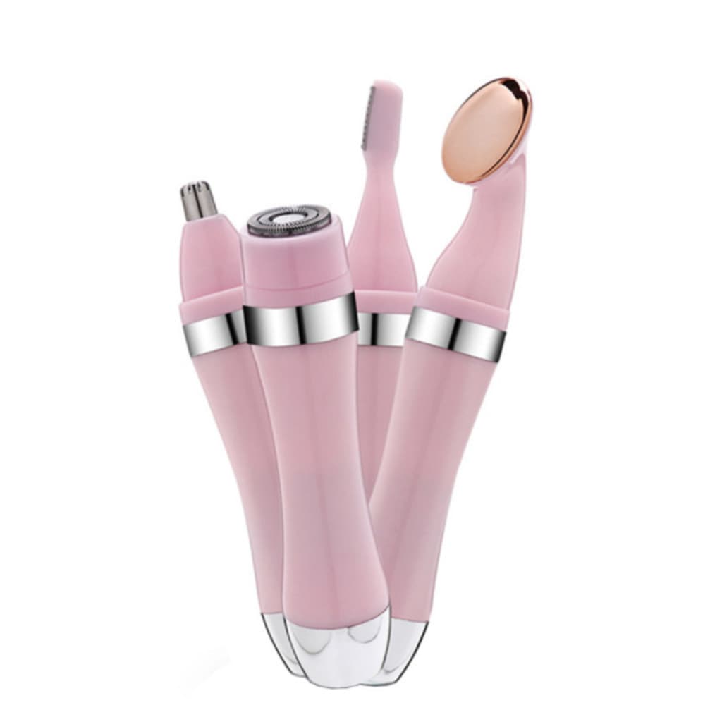 Removedor de pelos feminino portátil 4 em 1, mini aparador elétrico, ferramenta de remoção de pelos
