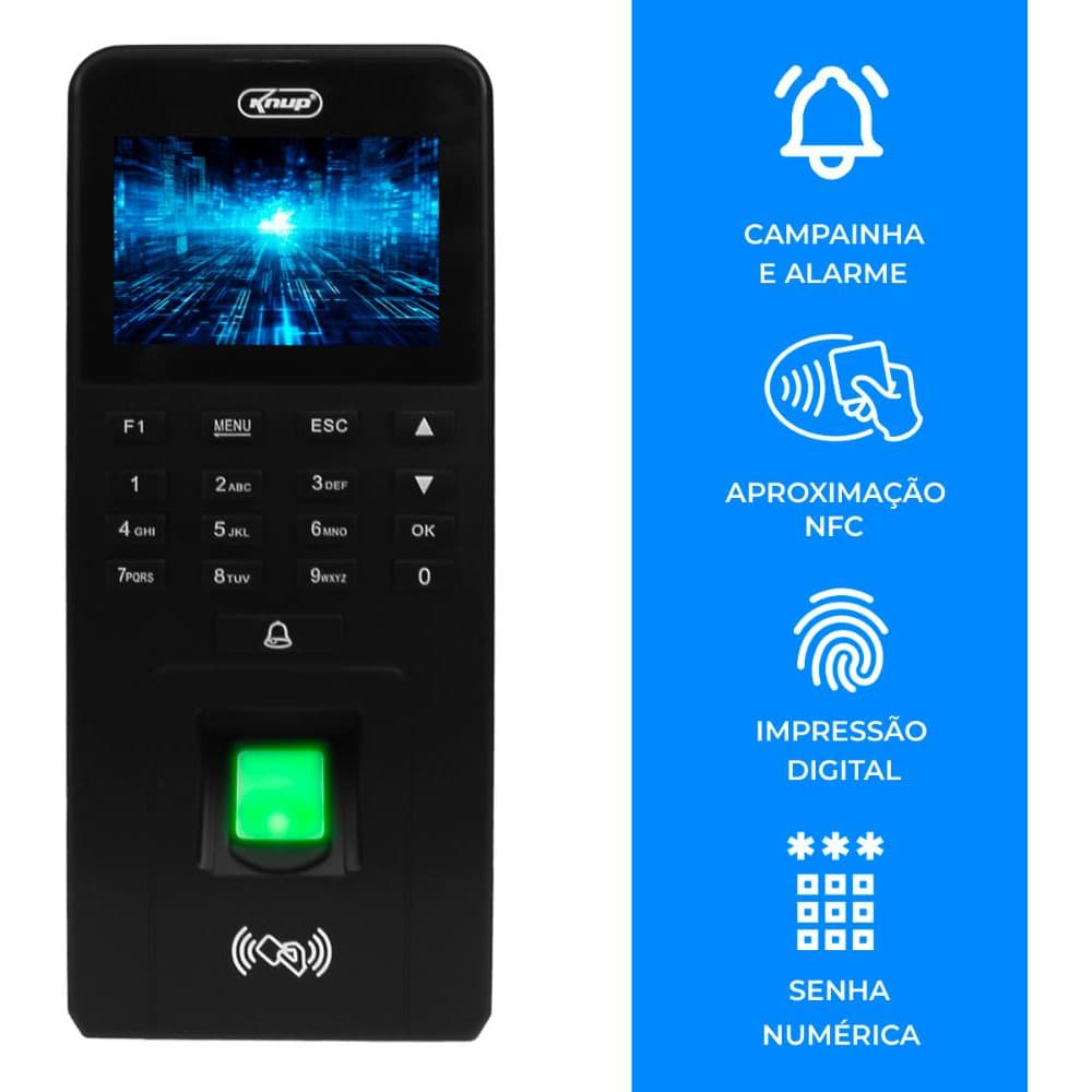Ponto Digital Controle De Acesso Com Função Alarme Campainha