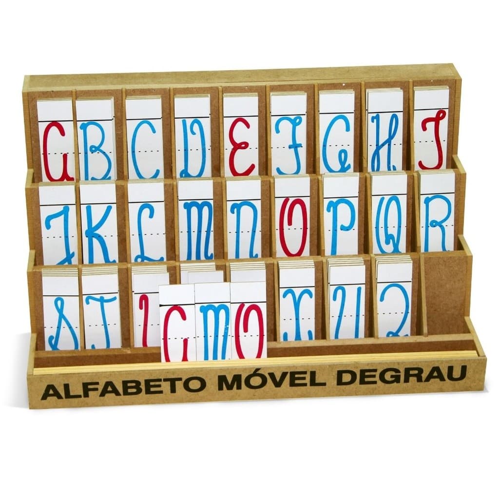 Brinquedo Educativo Alfabeto Móvel Degrau de MDF - 130 peças