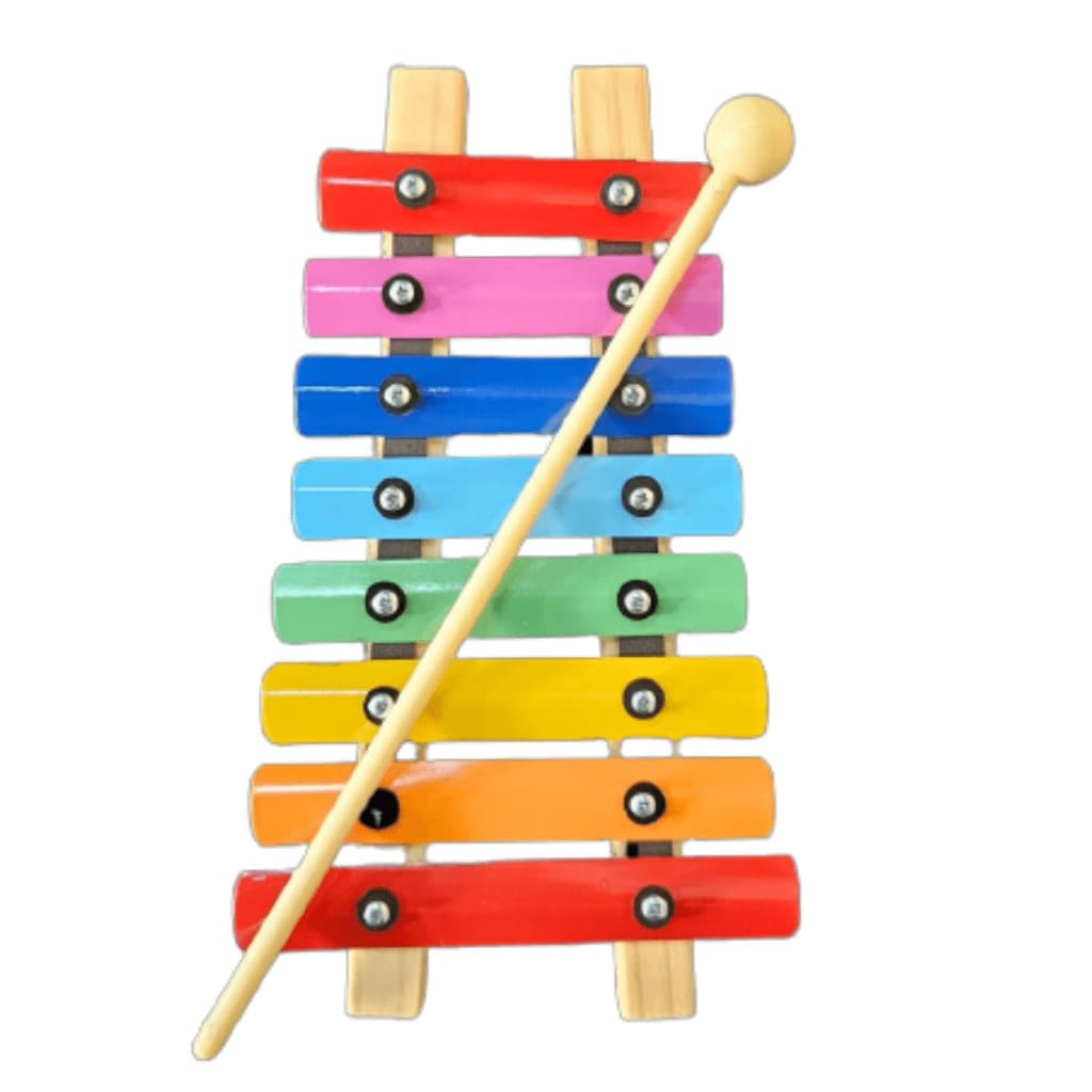 Instrumento Musical Infantil Metalofone 8 Teclas Afinado Colorido Vibratom