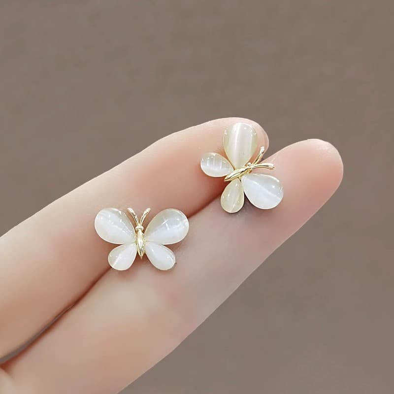 Broche de borboleta feminino requintado Mini opala decote Anti-reflexo botão sem costura invisível Mori fivela fixa