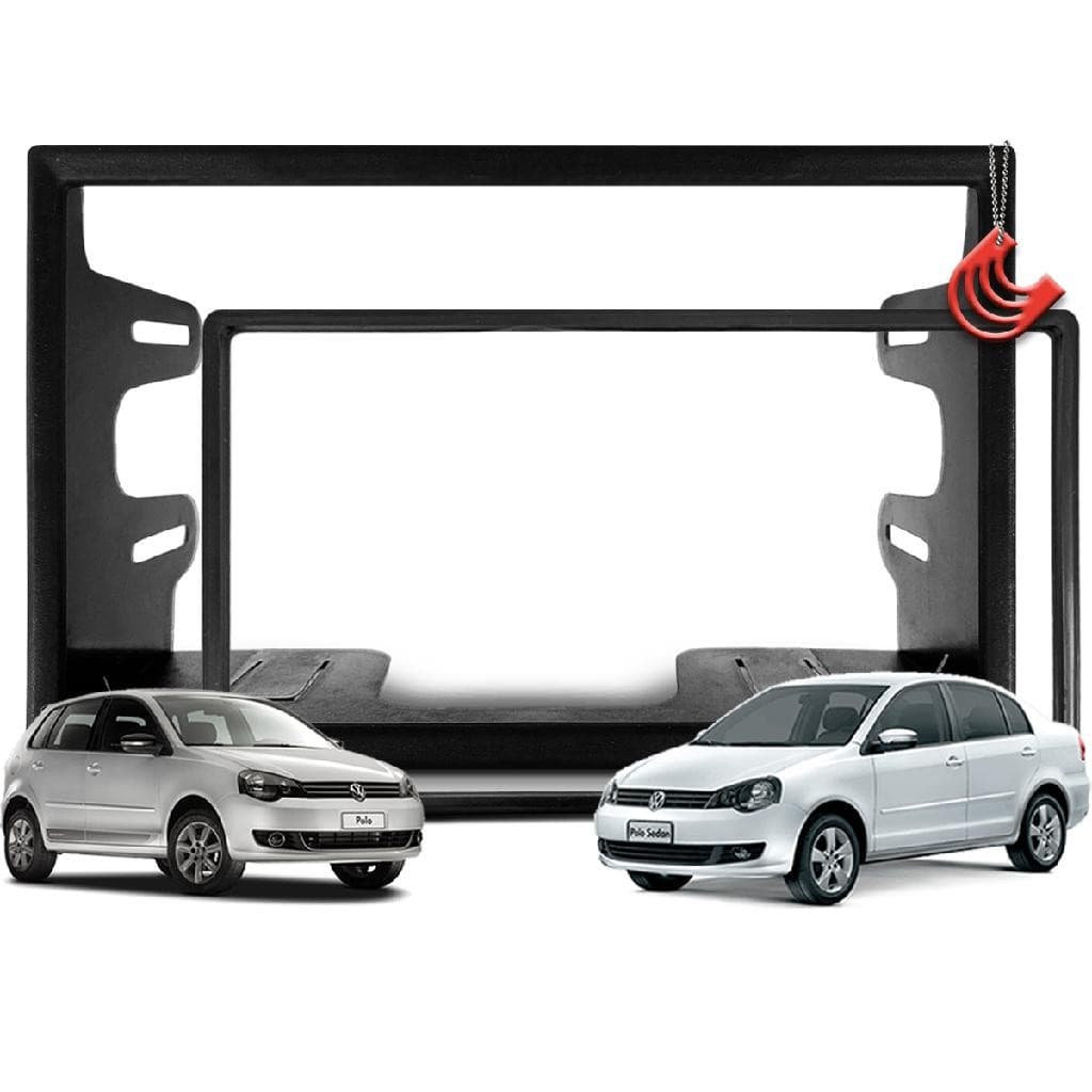 Moldura Polo 02/14 Tela Central 2din Multimidia Dvd Mp5 Tv Chines Japones 6.1 6.2 6.8 e 7 polegadas