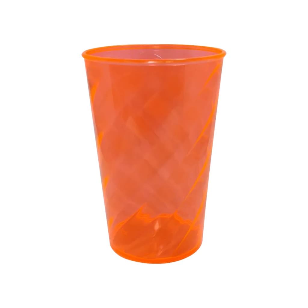 Copo Twister Laranja Neon Liso Multiuso Aniversário Formaturas Casamento Chá de bebê