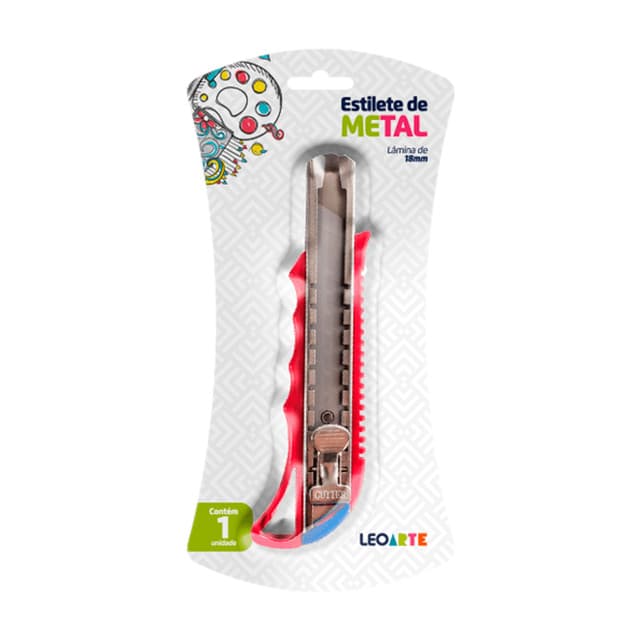 Estilete Largo de Metal 18mm - LeoArte - Profissional e Hobby