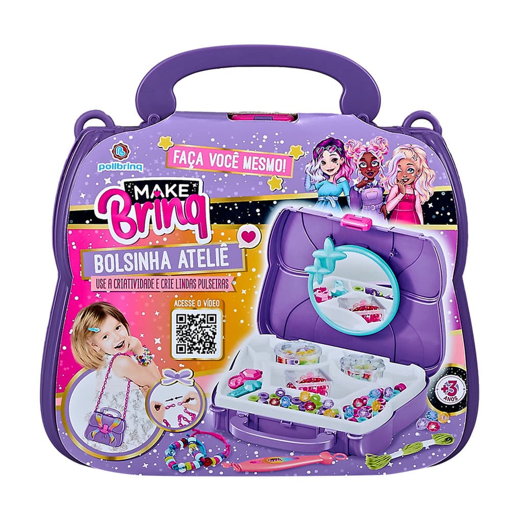 Kit Bolsinha Ateliê Infantil Make Brinq Roxo - Polibrinq