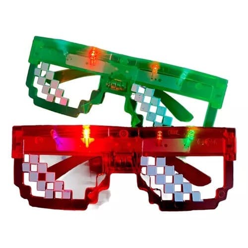Óculos Led Formato Pixels Para Festas Pisca Balada Carnaval