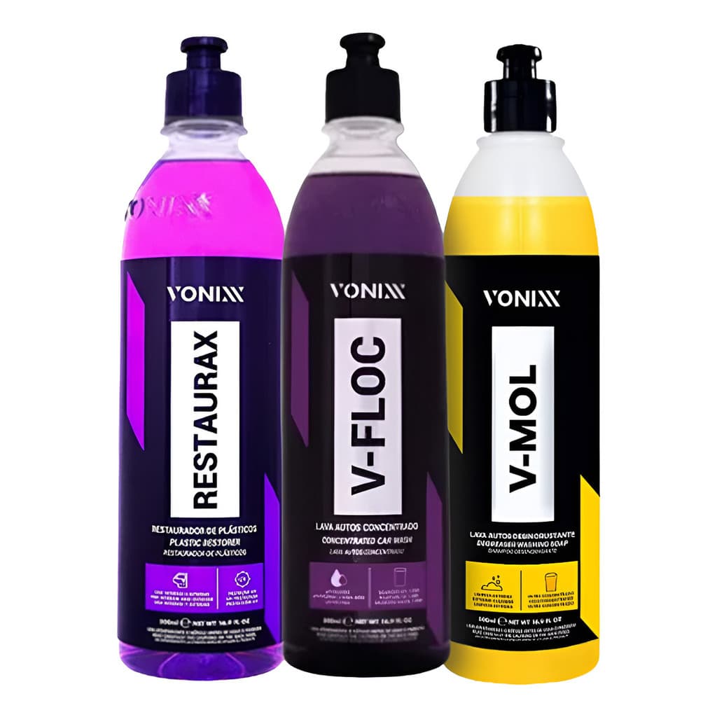 Kit Lavagem Vonixx V-floc V-mol Restaura Plásticos Restaurax