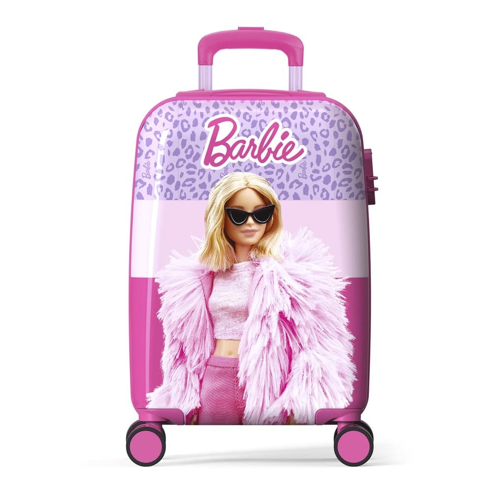 Mala de Viagem Pequena de Bordo Infantil em Policarbonato Barbie Pink