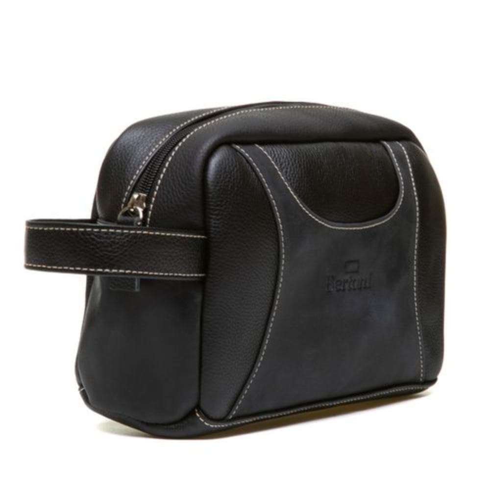 Bolsa Nécessaire De Couro Legítimo com Bolso Frontal e Alça