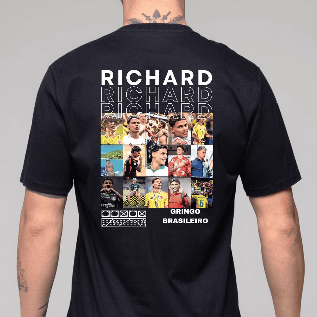 Camiseta Masculina Estampa Jogador Richard Rios - Blusa de Malha 100%v Algodão - Envio Rápido - VS Shopp