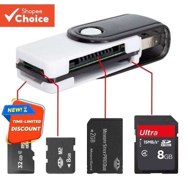 Mini Leitor De Cartão SD De Memória USB 2.0 Para Adaptador Micro TF MS Computador Android Phone