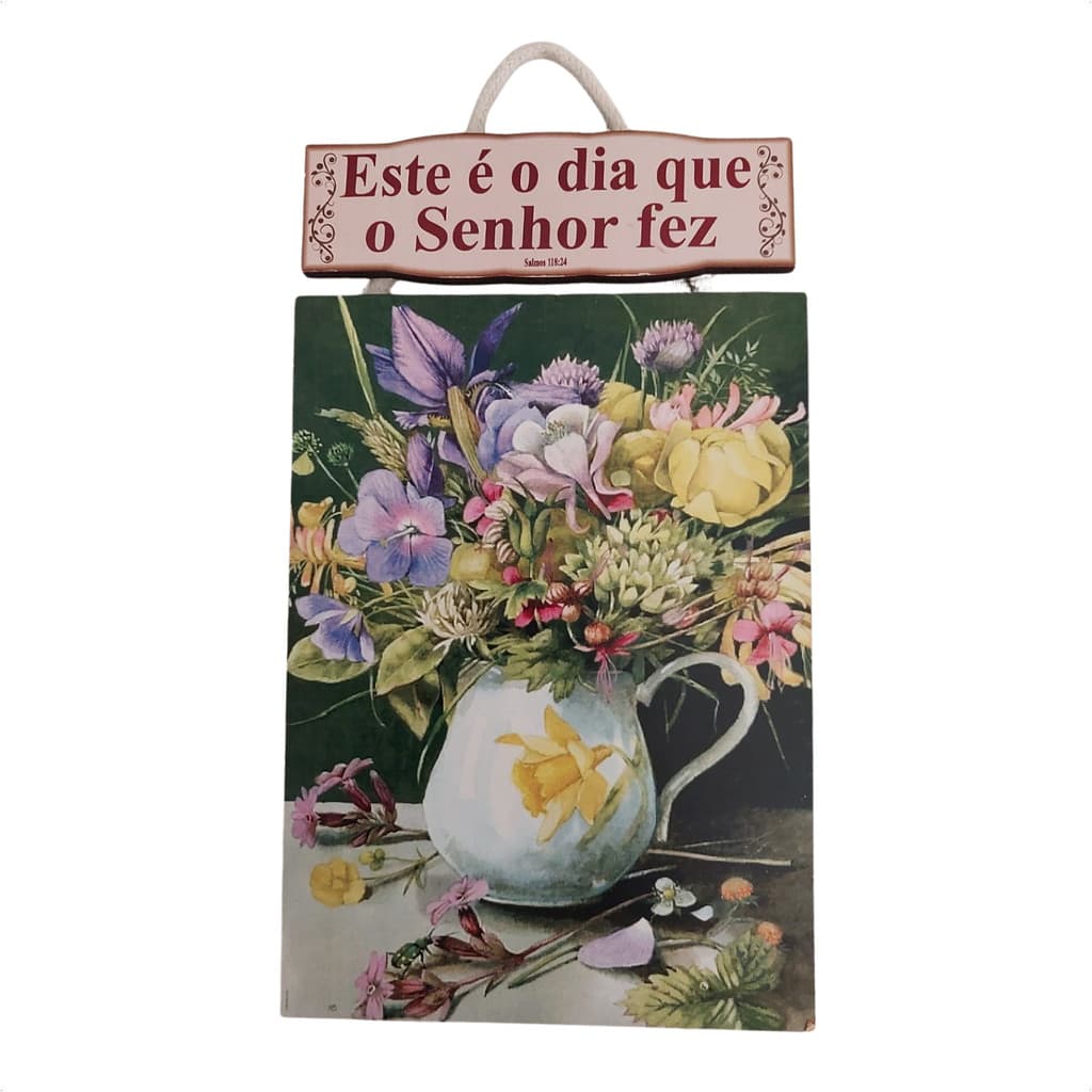 Placa Decorativa Vintage - M6 V001  Este é o dia que o Senhor fez Presente Cristão Quadro Evangélico