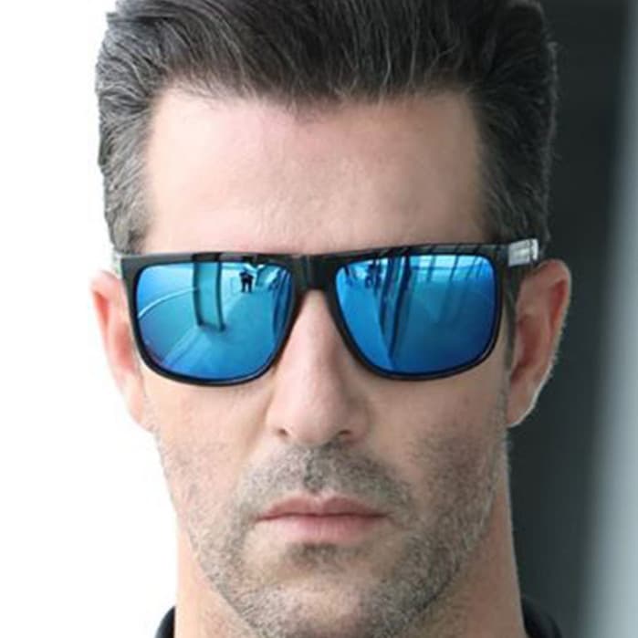Óculos de Sol Quadrado Masculino Preto e Marrom Proteção Uv400 Novidade